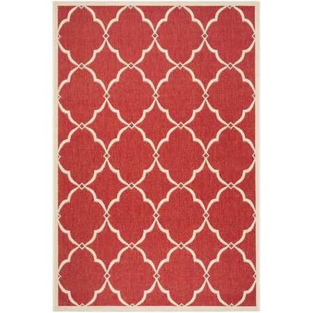 Safavieh 6 ft. 7 in. x 9 ft. 2 in. Beach House Rectangle Netta Area Rug Red & Creme BHS125Q-6